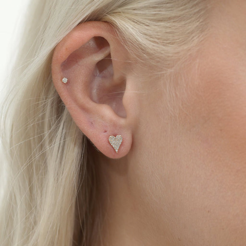 Minimalistic Elongated Heart Studs