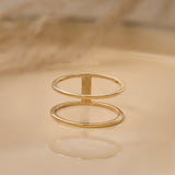 Plain Gold Double Ring - SARAH ELISE