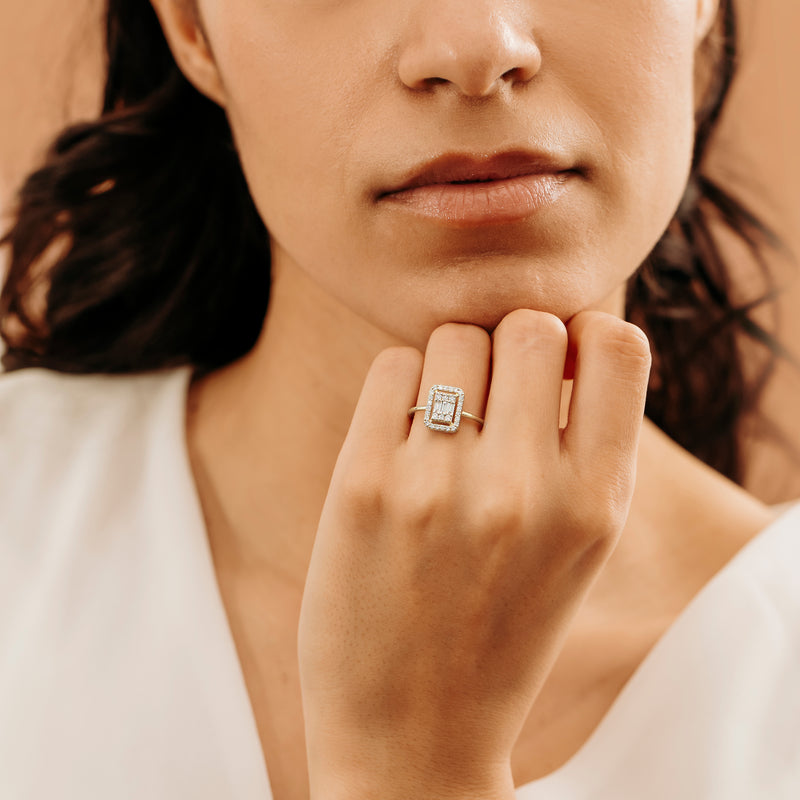 Solid Gold Diamond Engagement Ring
