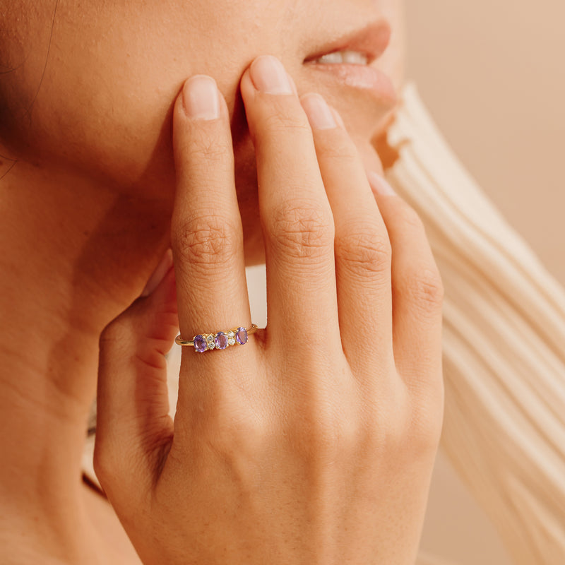 gold amethyst ring
