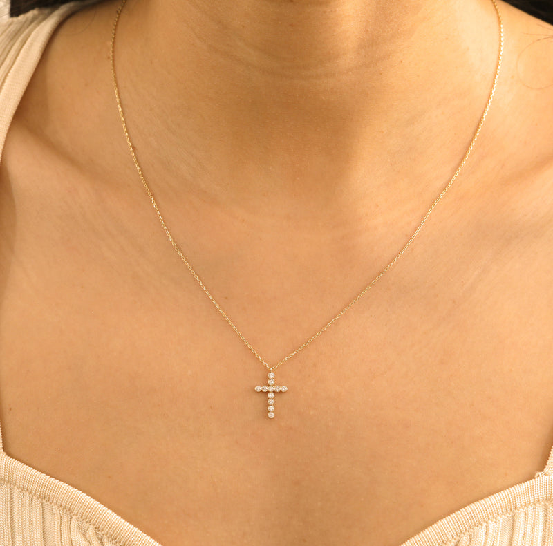 Yellow Gold Large Cross Charm