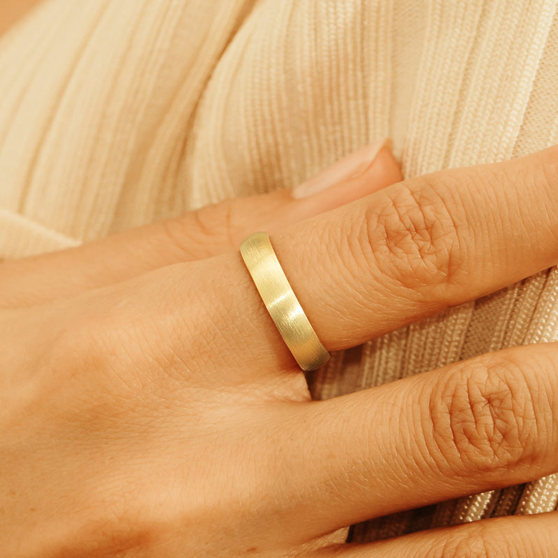 Brushed Gold Wedding Ring
