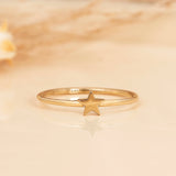Dainty Plain Gold Star Ring
