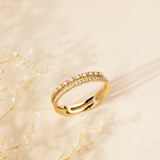 Simplistic Yellow Gold Double Diamond Ring