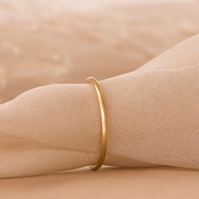 14K Gold Thin Wave Stacking Ring, Thin Ring, Solid Gold Ring, Ripple R –  tinytinygold