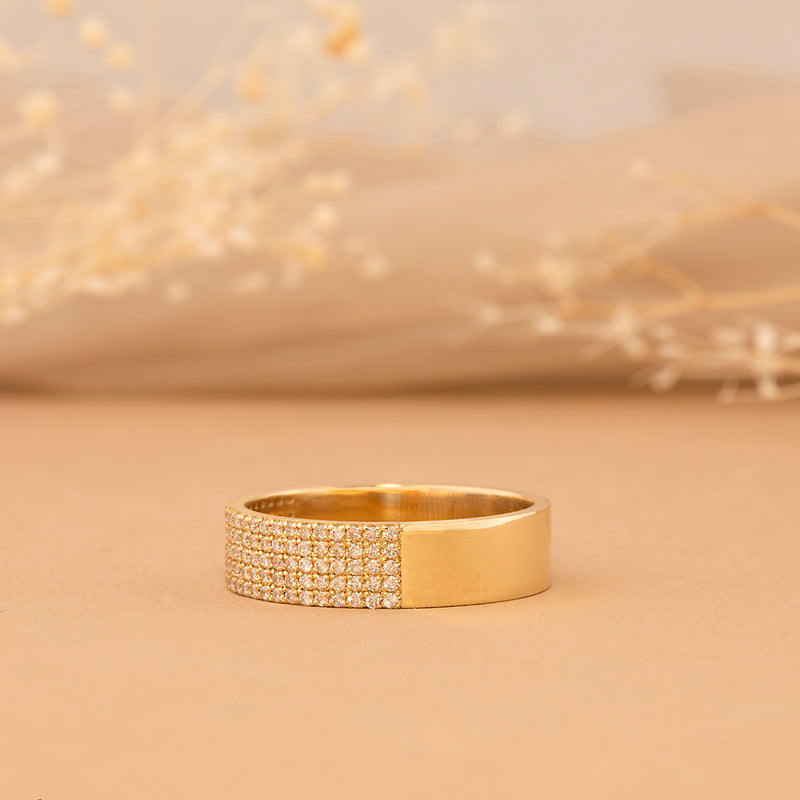 Multi Pave Diamond Gold Ring