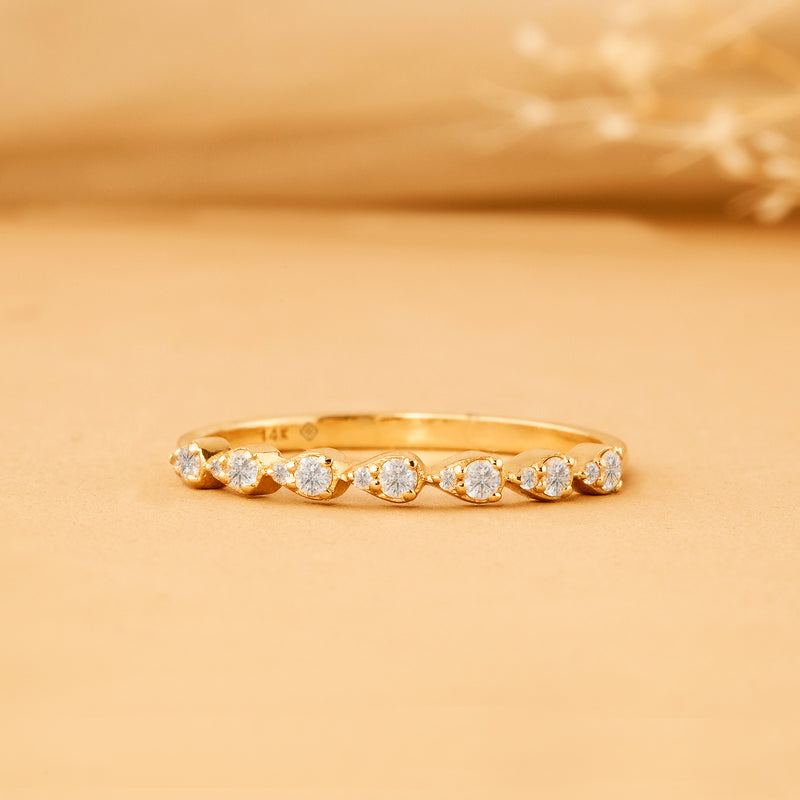 Diamond Gold Half Eternity Ring