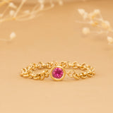 Minimalist Ruby Chain Ring