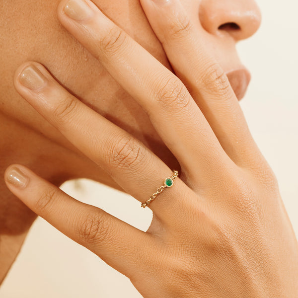 Handmade May Birthstone Emerald Ring