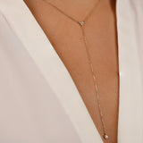 Minimalistic Diamond Gold  Y Necklace