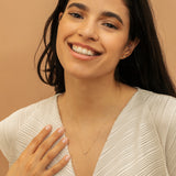 Minimalist diamond necklace with three diamond setting