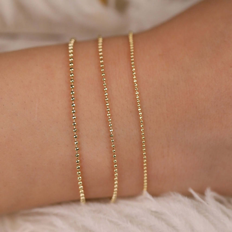 Solid Gold Ball Chain Bracelet