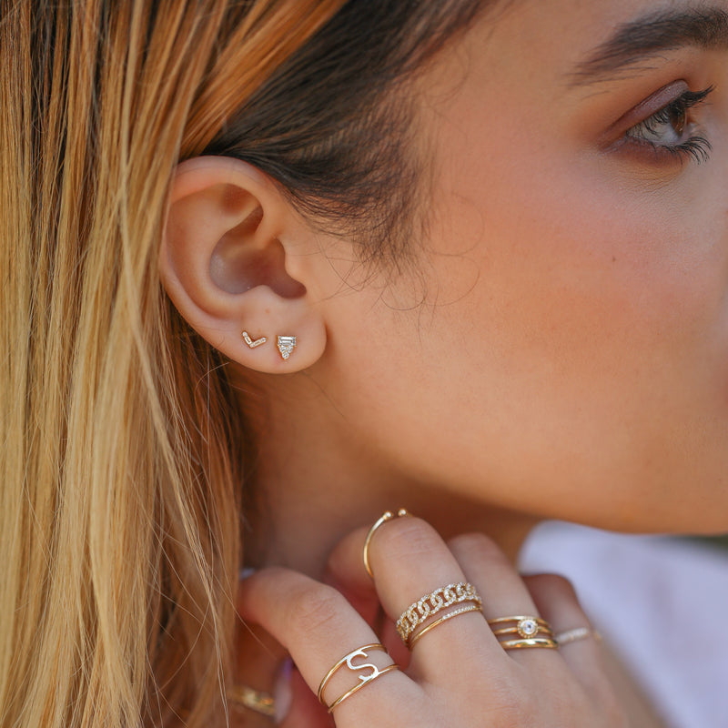 Natural Diamond Gold Earrings and Rings