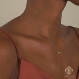 handcrafted Minimalist multiple diamond bezel bar  Necklace