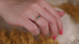 natural blue diamond gold ring set