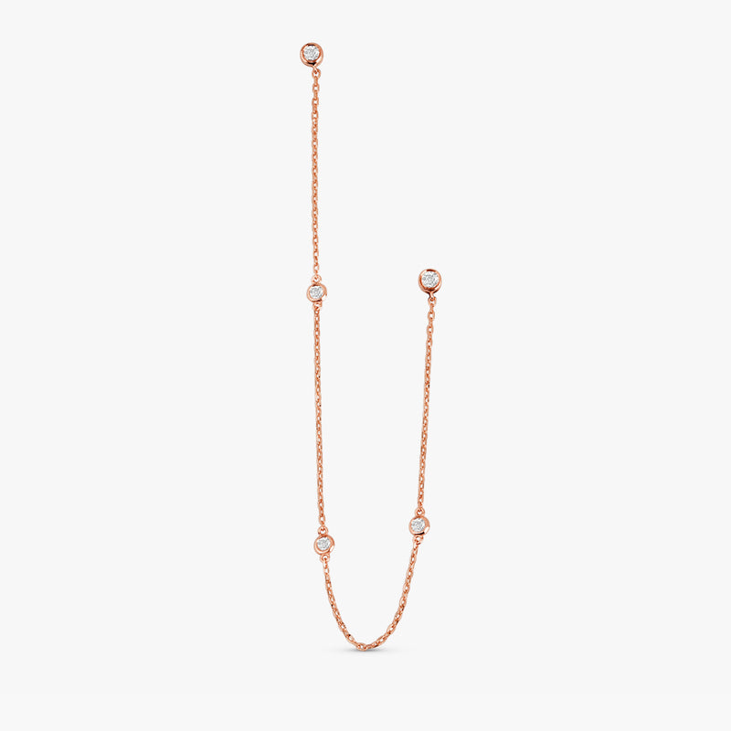 Multi Bezel Dangling Chain Double Earrings - SARAH ELISE