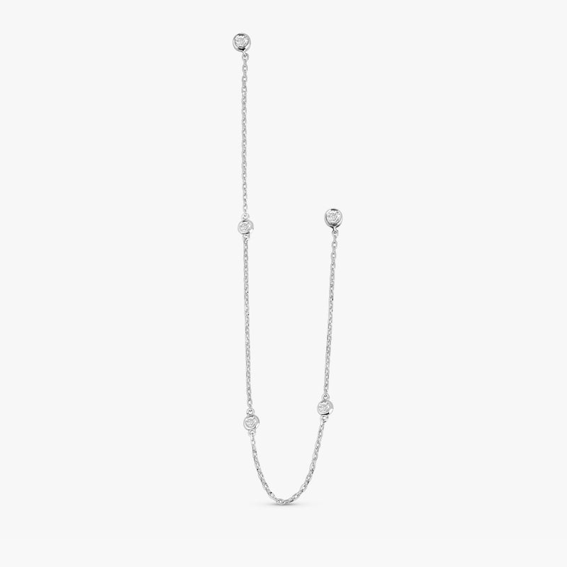 Multi Bezel Dangling Chain Double Earrings - SARAH ELISE
