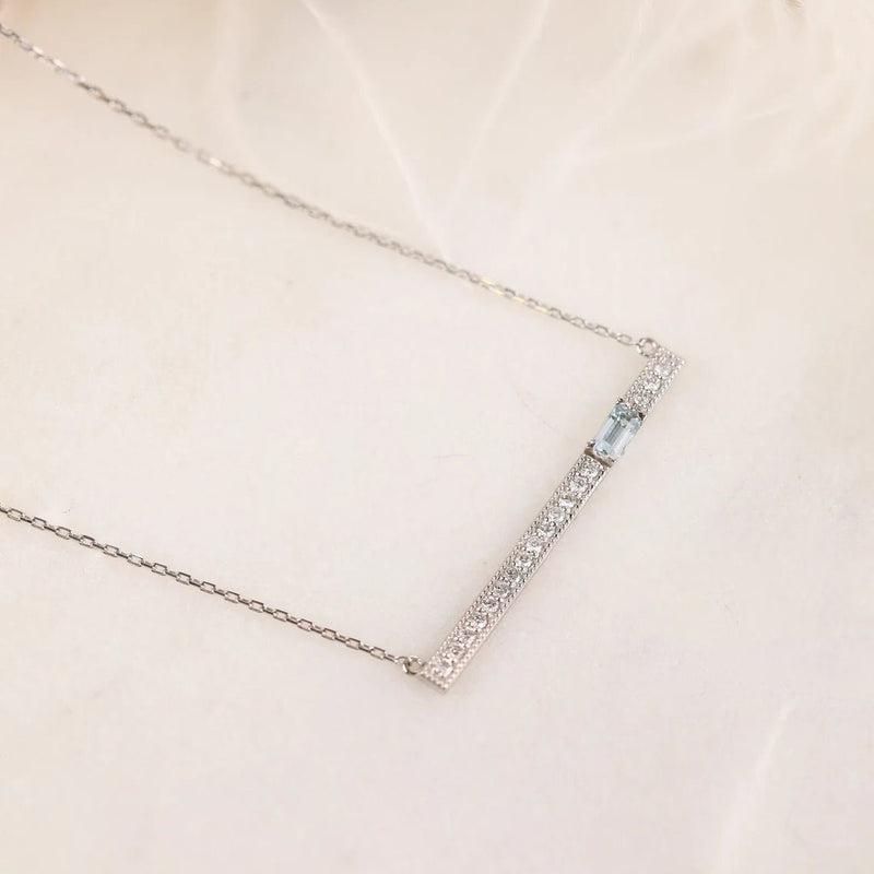 Aquamarine and Diamond Necklace