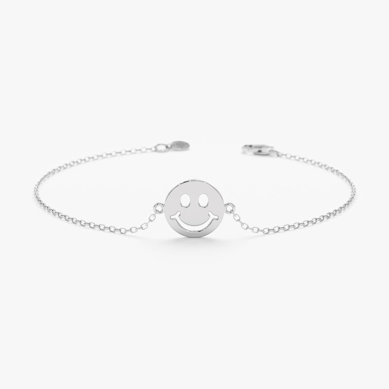 White Gold Smiley Face Bracelet