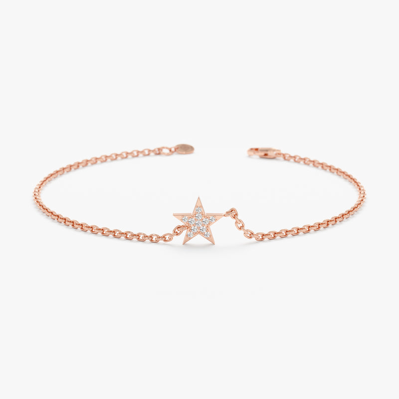 Rose Gold Diamond Star Bracelet