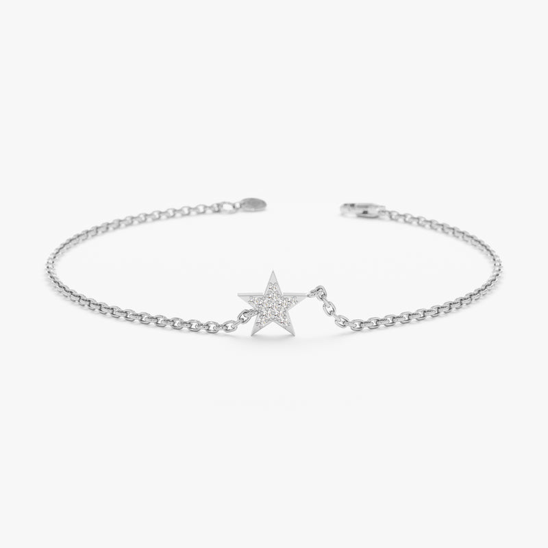 White Gold Diamond Star Bracelet