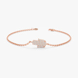 Rose Gold Natural Diamond Hamsa Bracelet