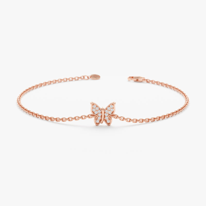 Diamond Butterfly Bracelet Yellow Gold