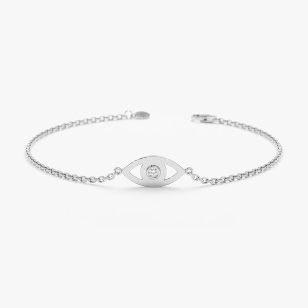 White Gold Diamond Evil Eye Bracelet