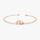Rose Gold Paperclip Handcuff Bracelet