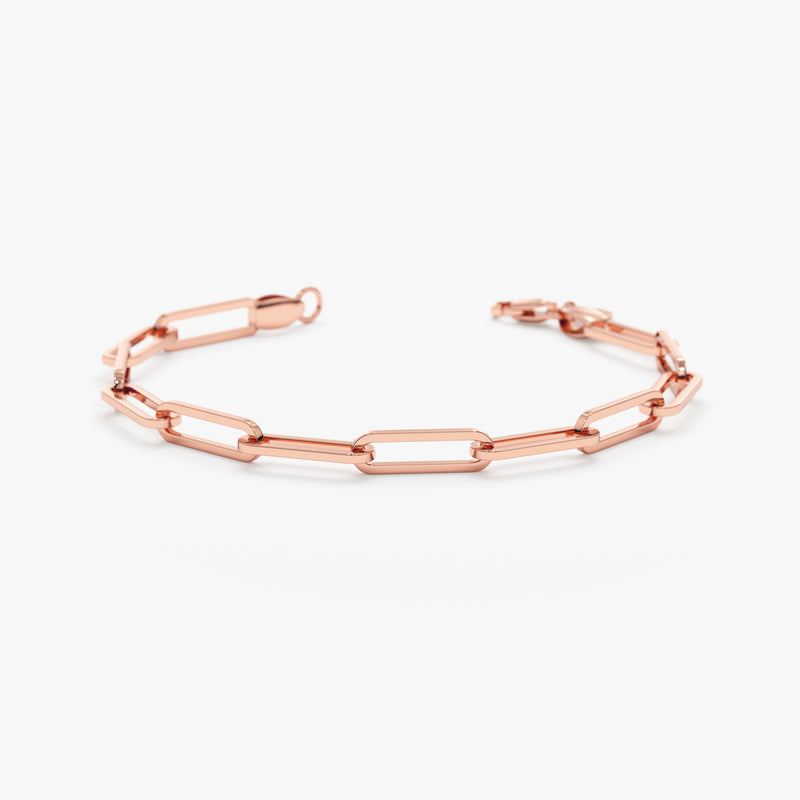 Rose Gold Paperclip Chain Bracelet