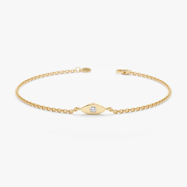 Solid Gold Diamond Lucky Eye Bracelet