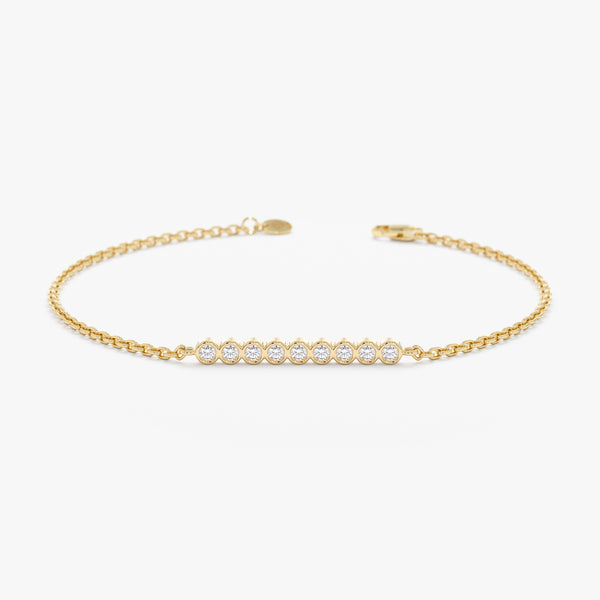 Bezel Diamond Bar Bracelet