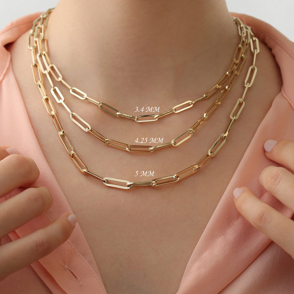 Handmade Bulky Paperclip Layering Chains