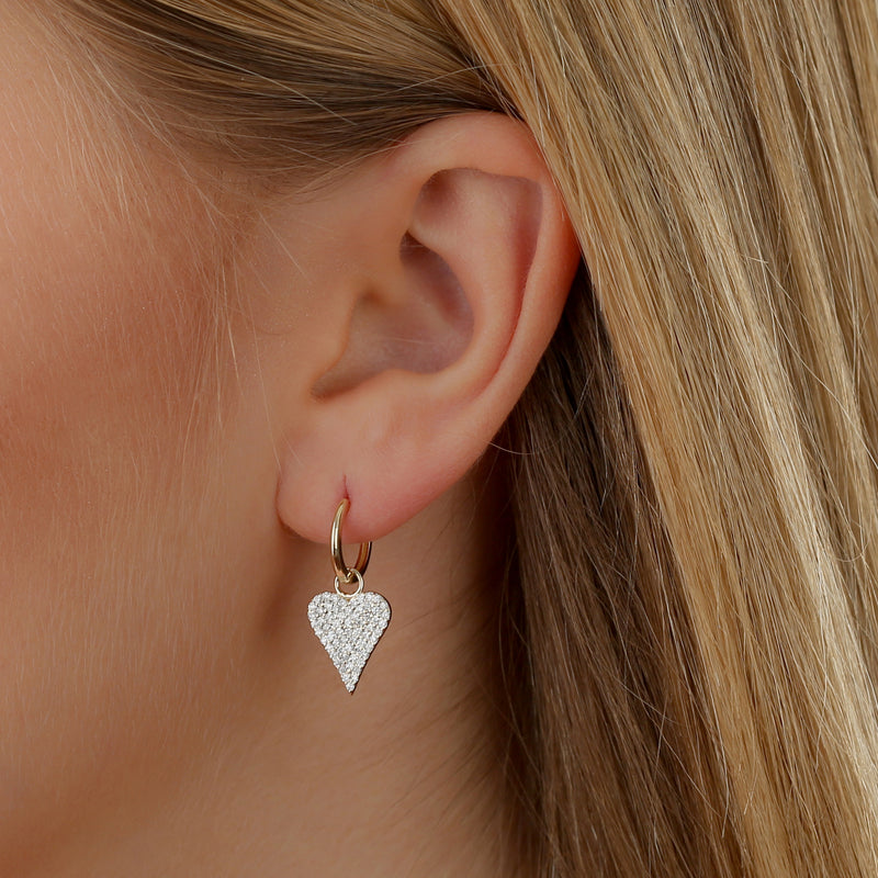 pave diamond heart earrings