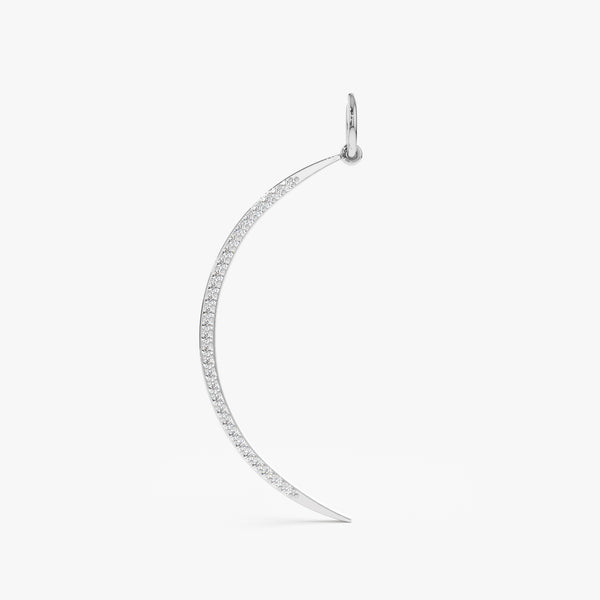 White Gold Crescent Charm