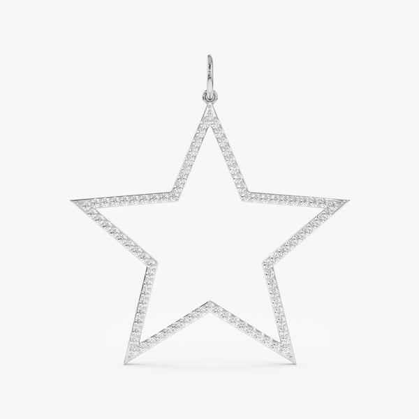 White Gold Large Diamond Star Charm