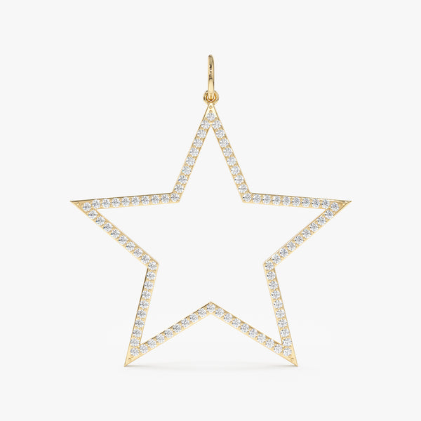 Yellow Gold Large Diamond Star Charm