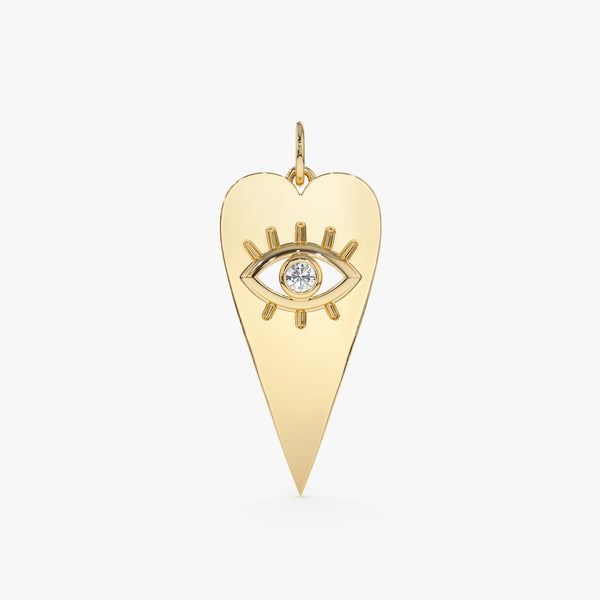 Yellow Gold Large Evil Eye Charm