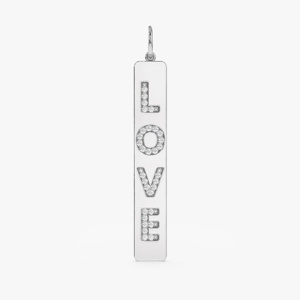 White Gold Necklace Love Charm
