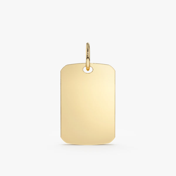 Solid Gold Dog Tag Name Charm