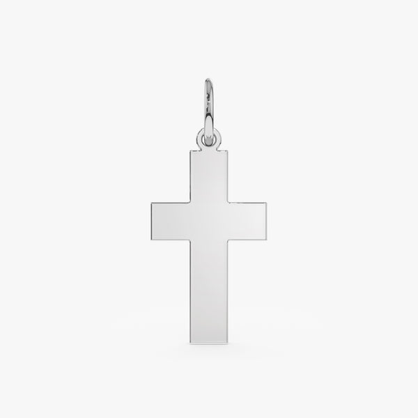 White Gold Cross Charm