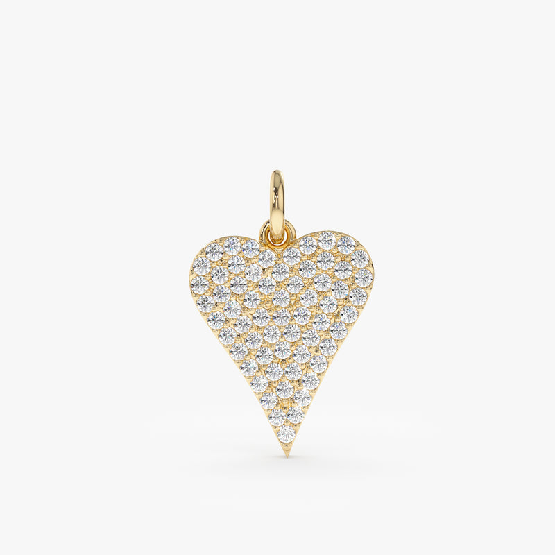 Yellow Gold Diamond Heart Charm