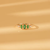 natural emerald and diamond band