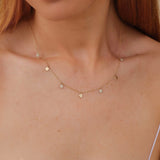 Dangly Diamond and Plain Coins, Dainty Layering Necklace