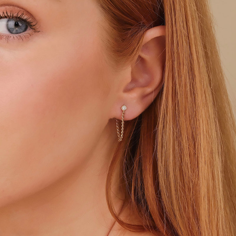 14k Solid Gold Bezel Diamond