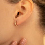 March Birthstone Huggie Earrings