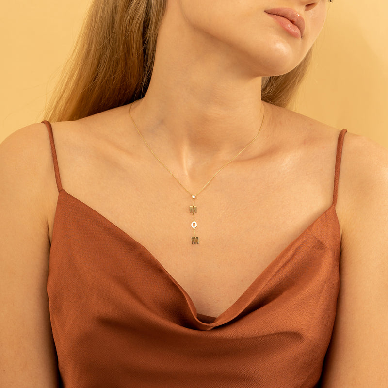 Custom Name Necklace with Single Diamond