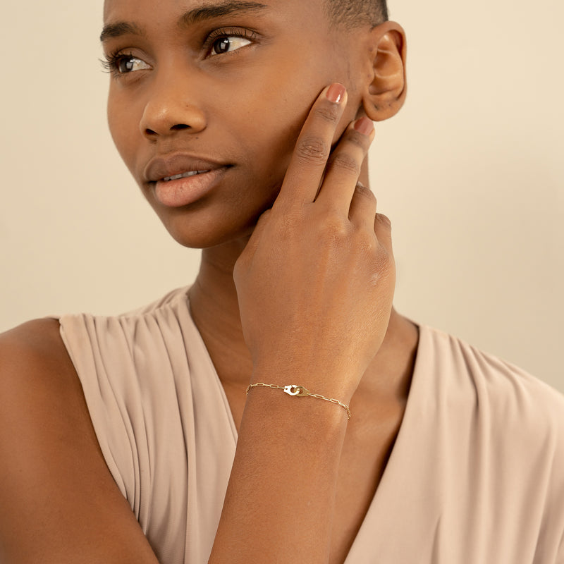 Rhinestone Studded Gold Silver Hand Cuff