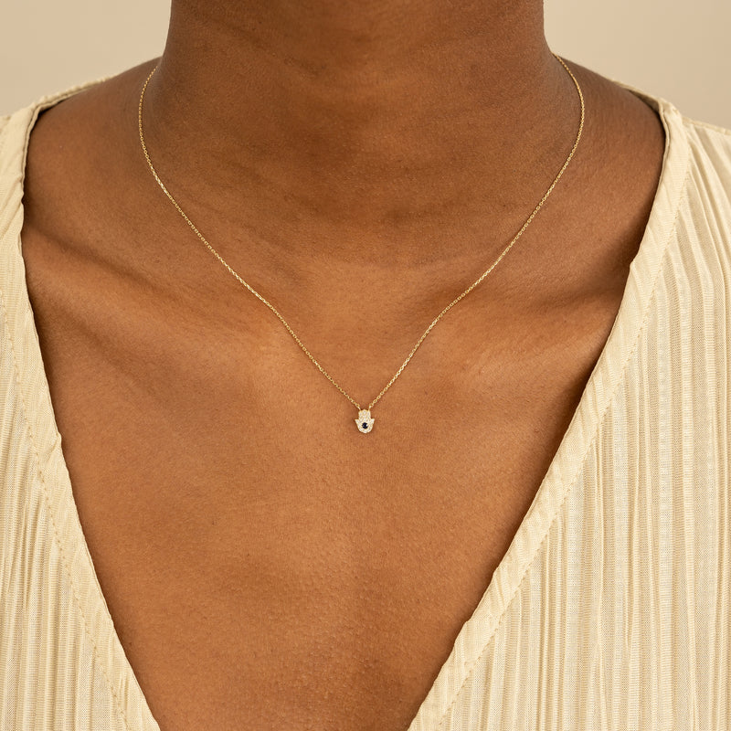 Diamond and Sapphire Hamsa