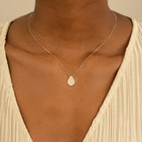 Micro Pave Pendant Gold Necklace